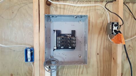 attaching a breaker box to outside of metal shed|small breaker box for shed.